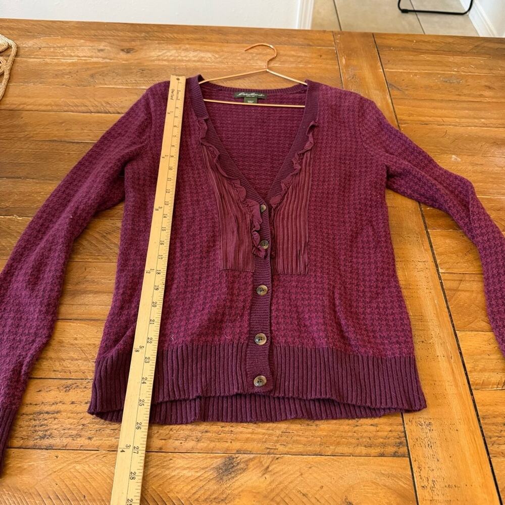 Eddie Bauer Deep Red Cardigan Sweater - Picture 5 of 8